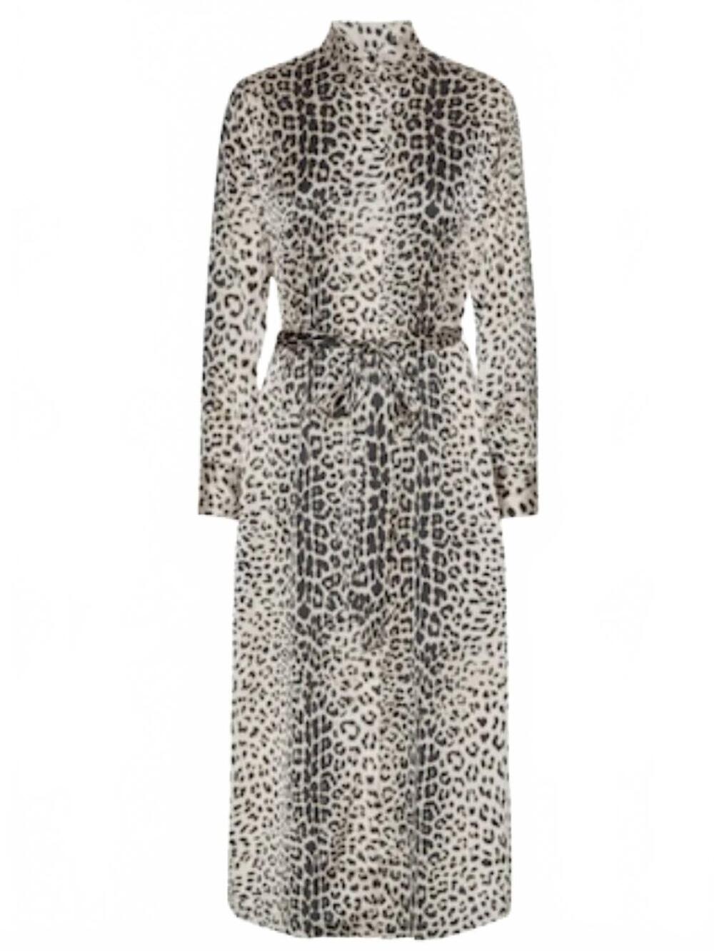 NEW KARMAMIA women's jean dress in nude leopard